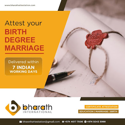 BHARATH ATTESTATION QATAR,OMAN,U.A.E,Degree certificate attestation,Marriage certificate attestation,Birth certificate,MOFA - Doha - +974 5043 5999